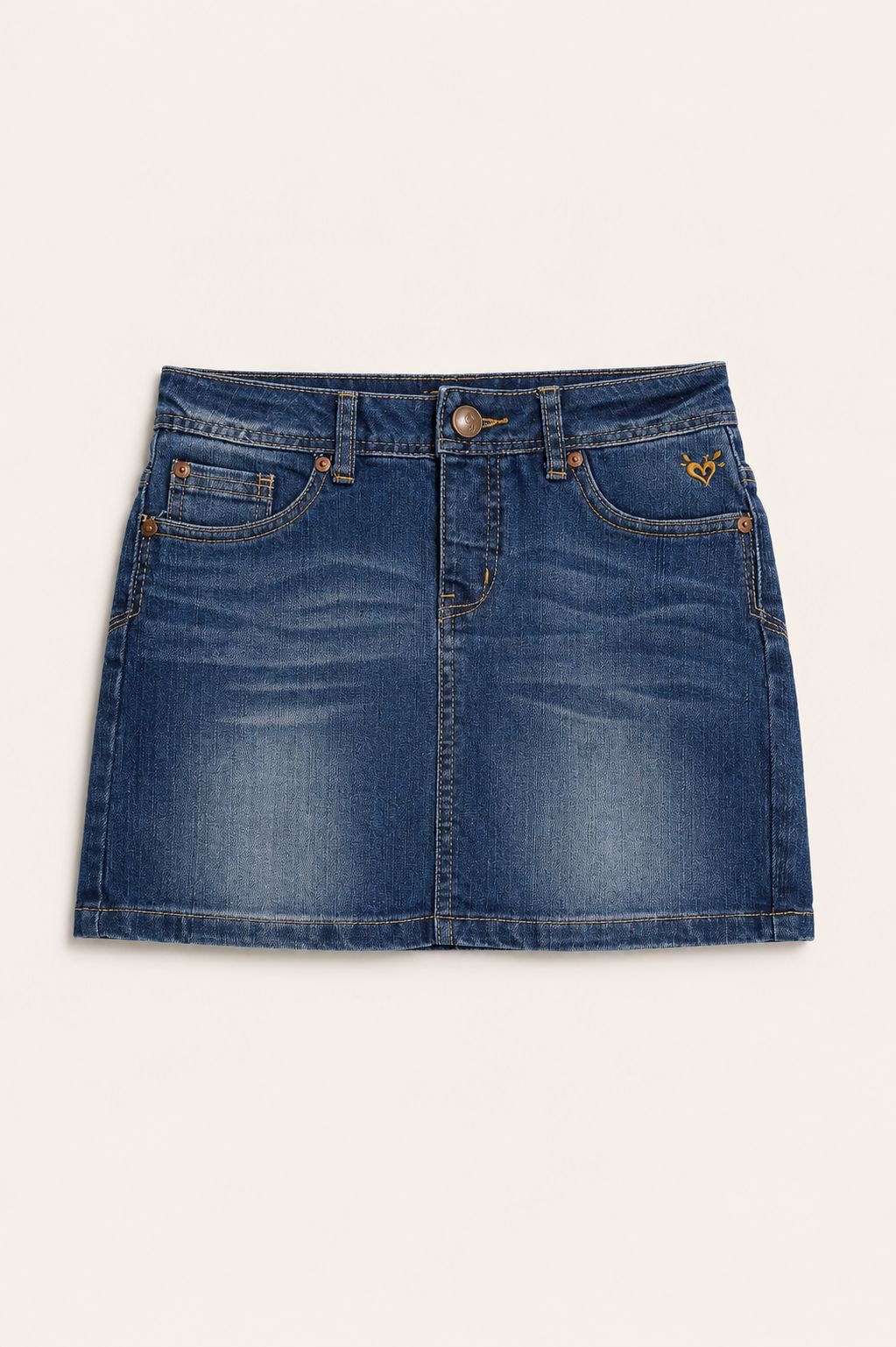 Falda denim azul