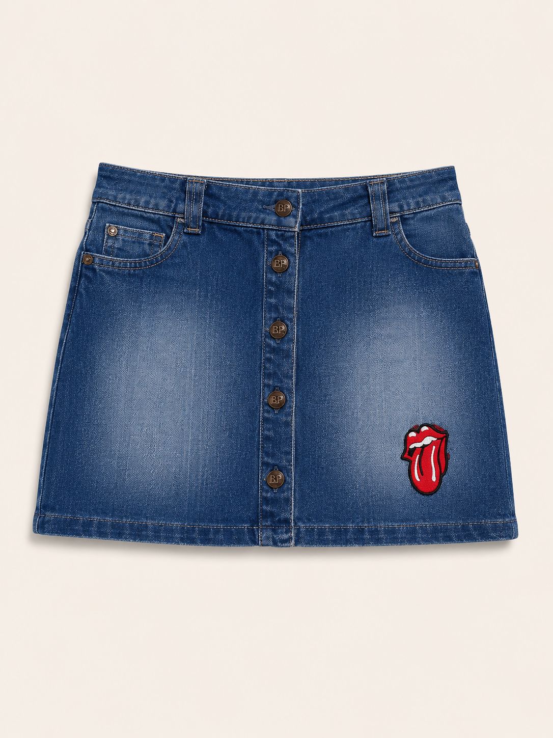 Falda denim botones