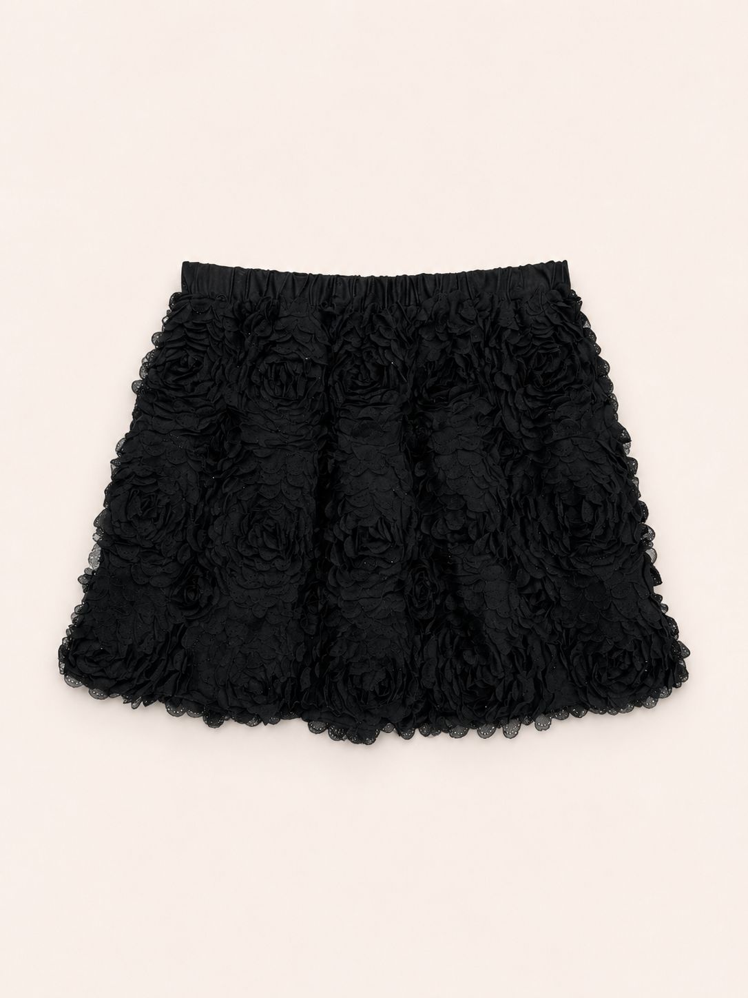 Falda flores negras