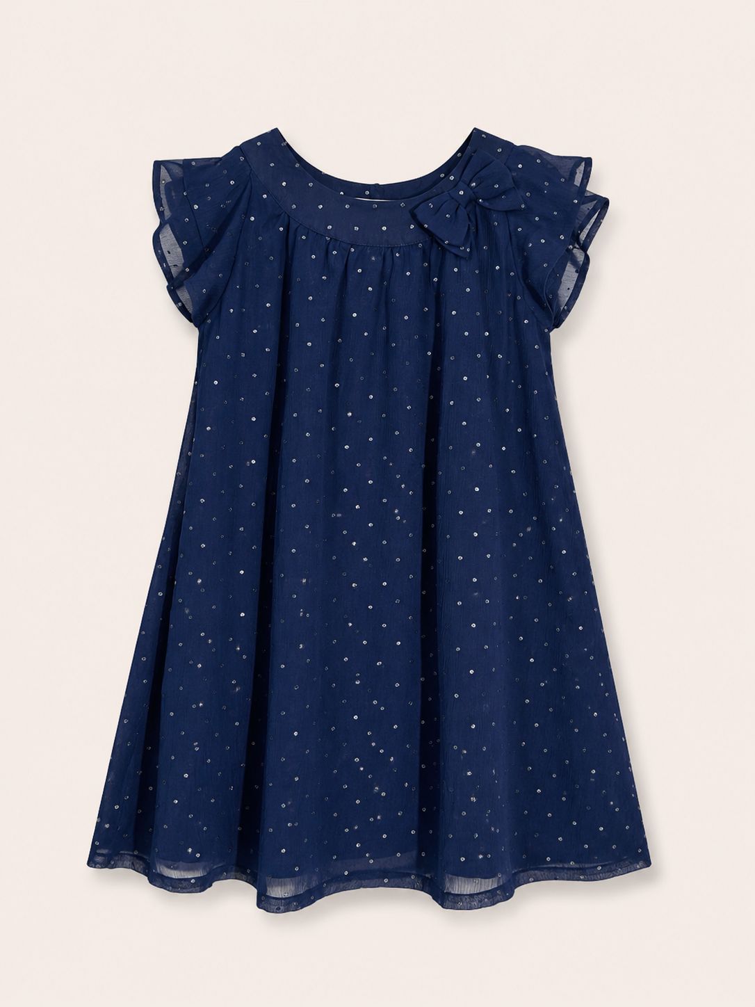 Vestido azul dots plateados