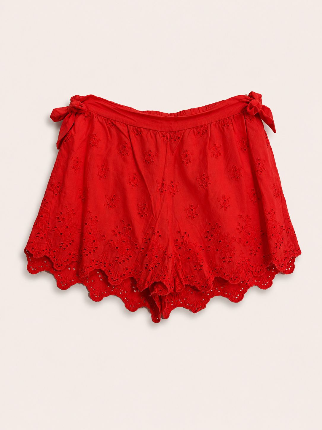 Short Broderie rojo