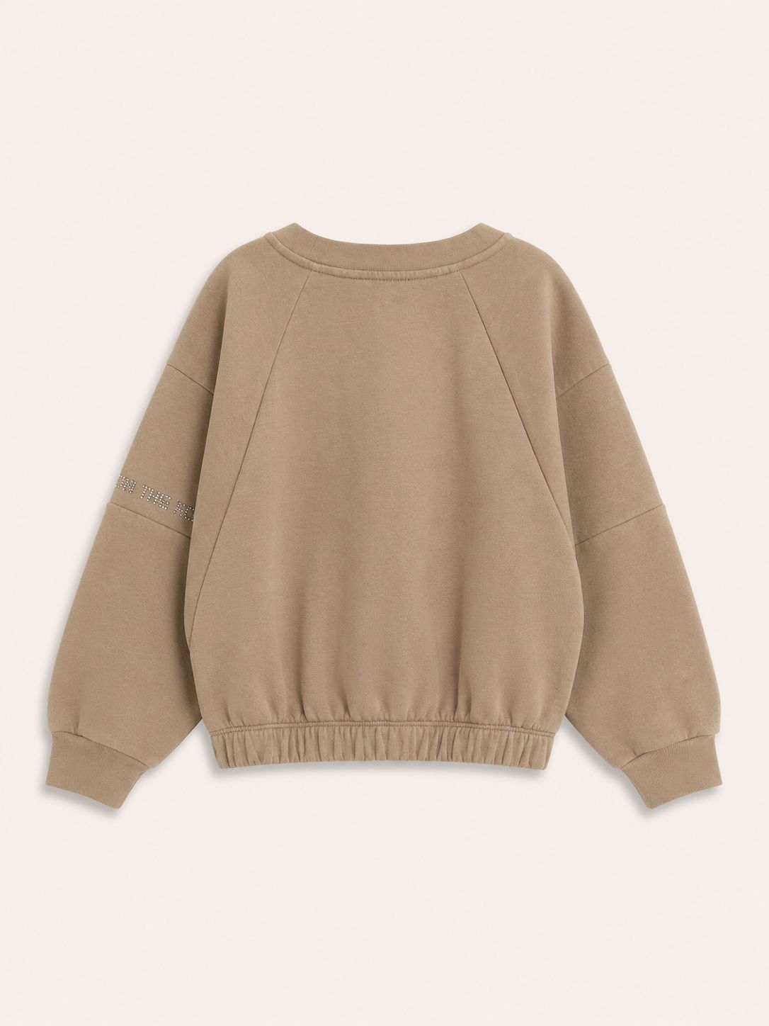 Polera beige letras en cristales - Miniatura 3