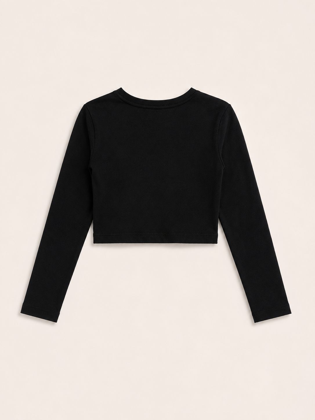 Polo manga larga crop negro