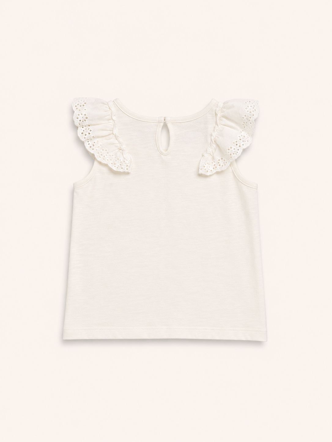Polo blanco con volado  - Miniatura 2