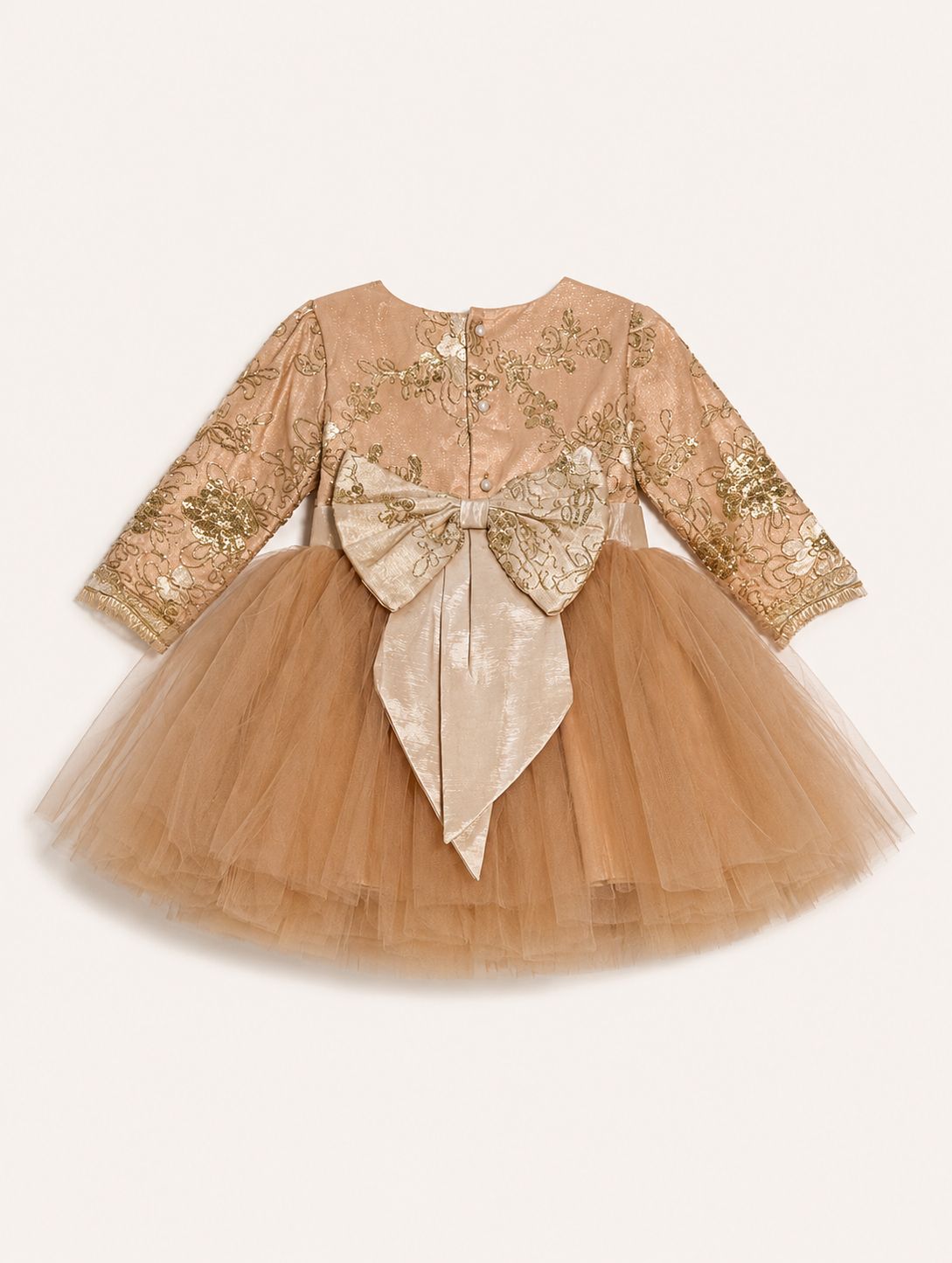 Vestido Nude con dorado - Miniatura 2