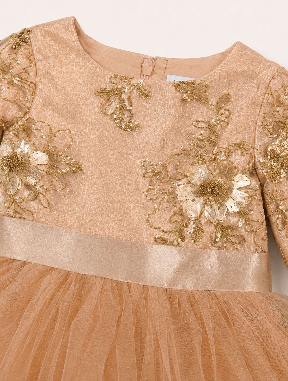Vestido Nude con dorado - Miniatura 3