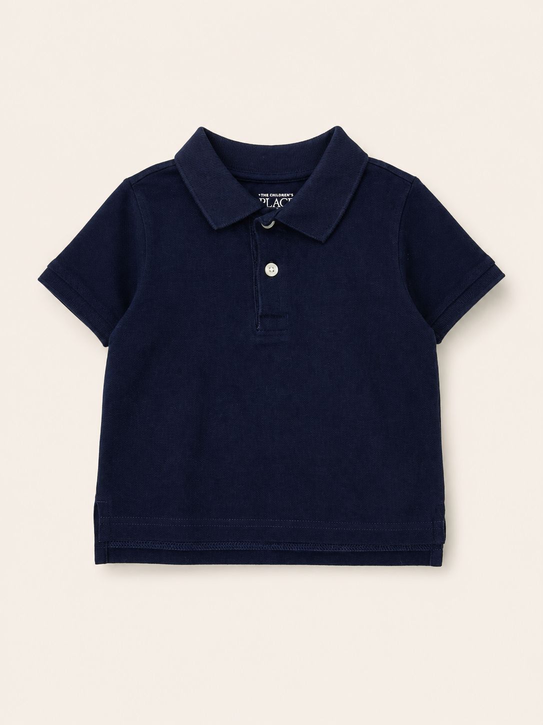 Polo cuello pique azul