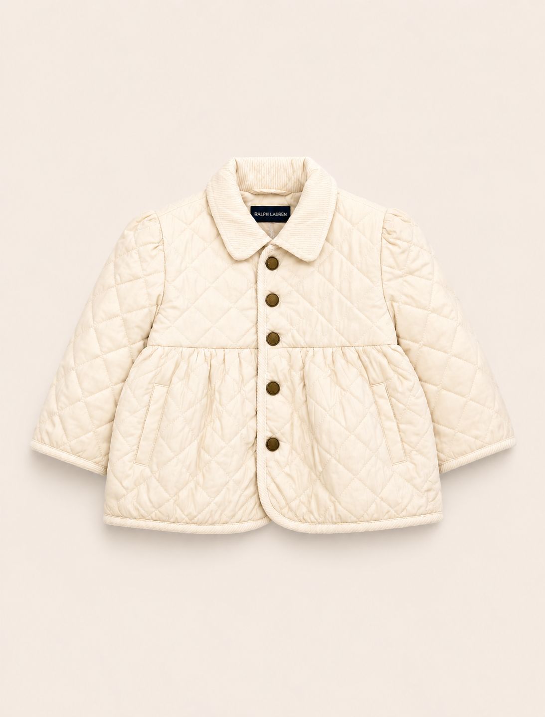 Chaqueta blanca ribete corduroy