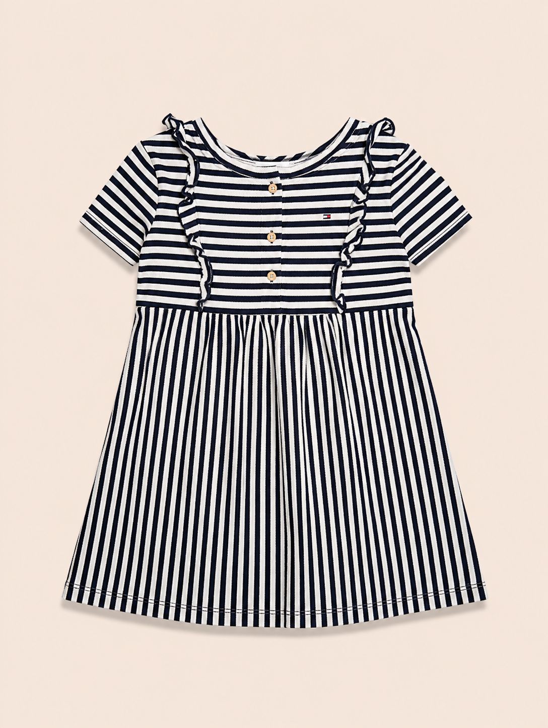 Vestido blanco rayas azules - Miniatura 2