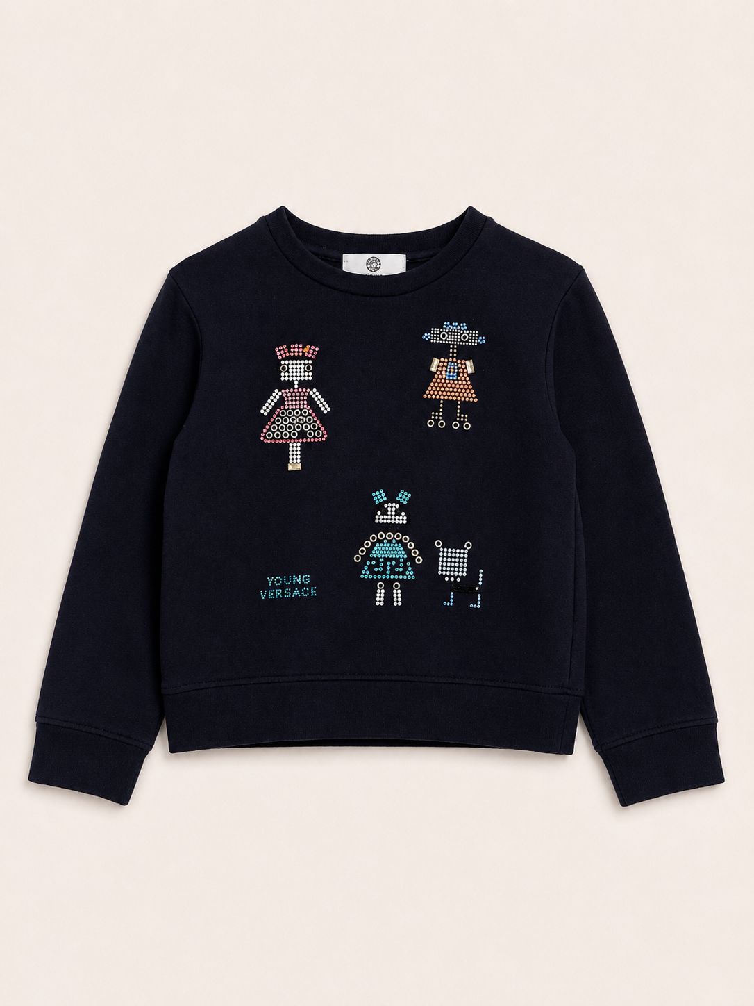 Polera azul algodón brillos