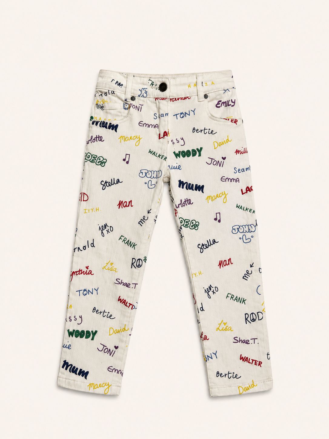 Jeans blanco letras